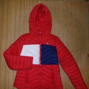 NWT WOMENS TOMMY HILFIGER SPORT PUFFER JACKET~RED~XL